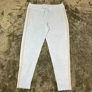 Caroline Grace Cashmere Blend Joggers Women's XL Blue Pull On Drawstring